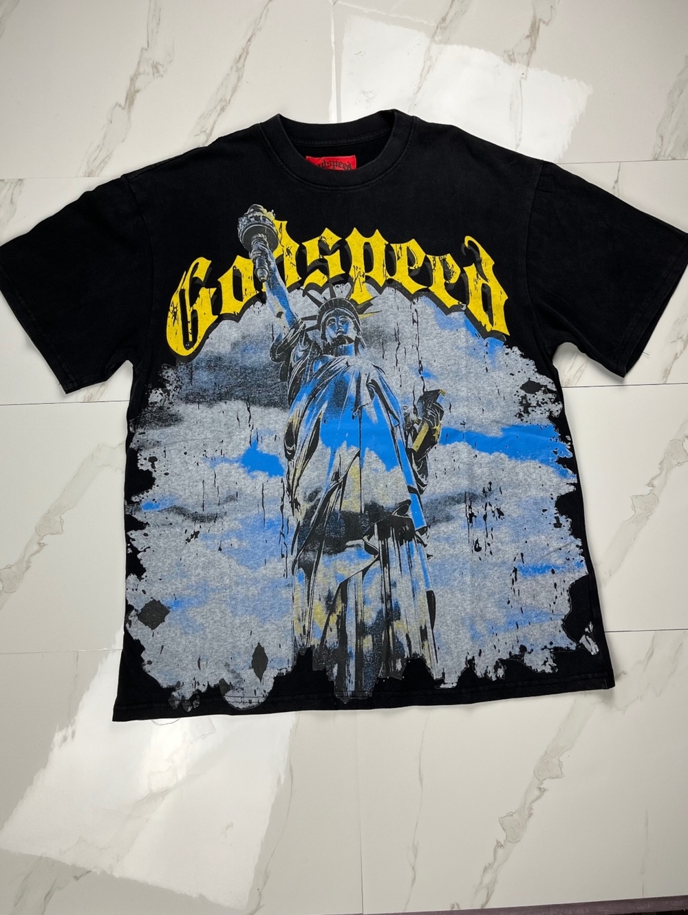 Godspeed Statue of Liberty Graphic T-Shirt Black Size M Mainline Collection NWT